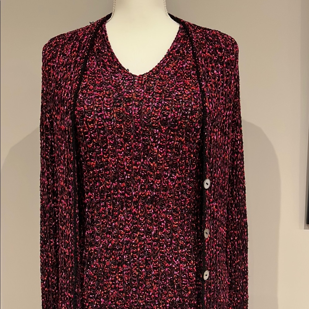 Red and Black Knit Cardigan and Dress Set- never worn